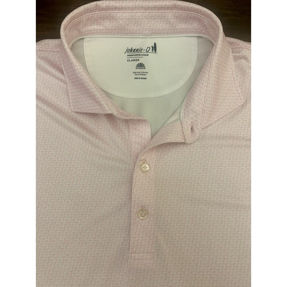 Johnnie O Polo Shirt Mens XL Pink Performance Golf Short Sleeve
